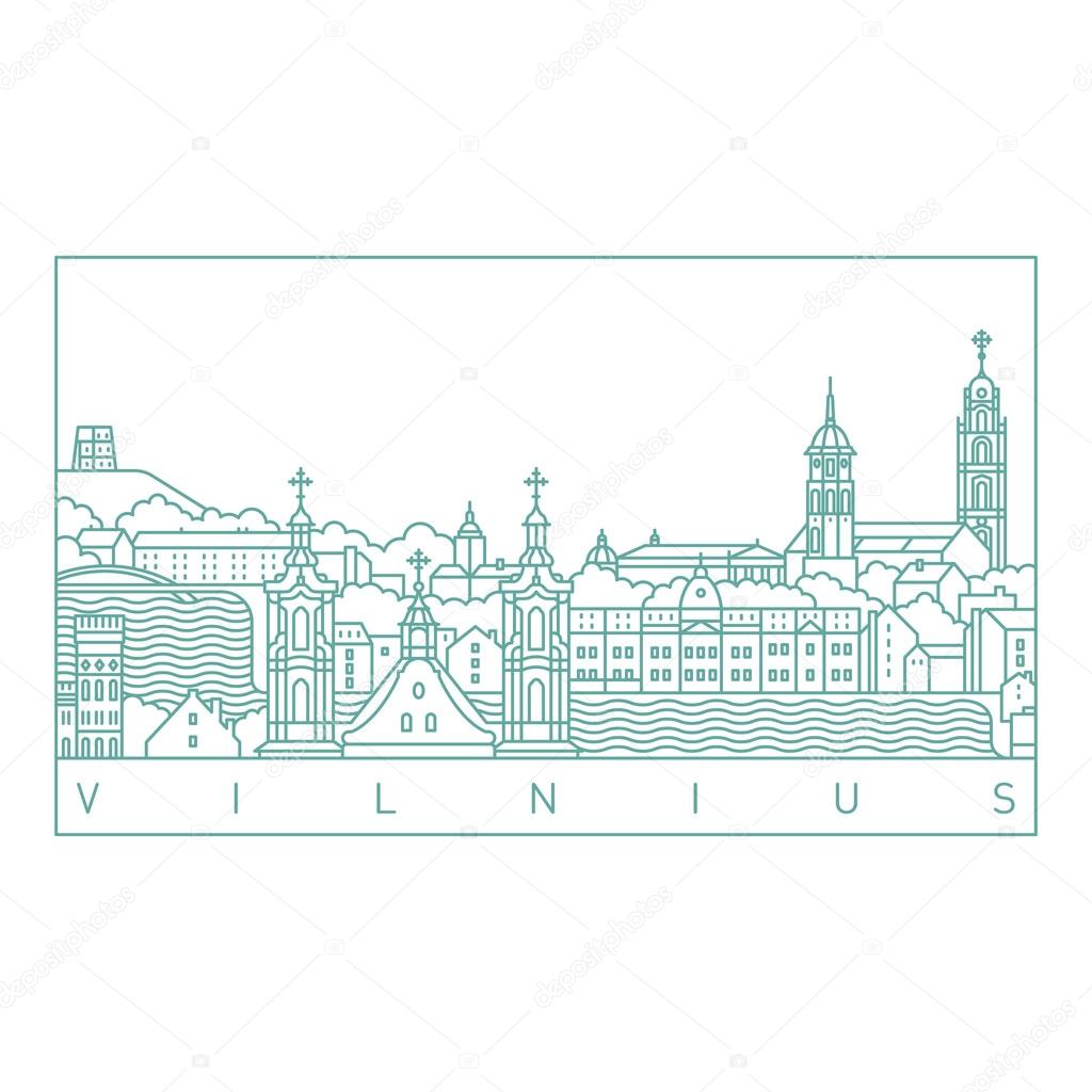 Vilnius line art landscape
