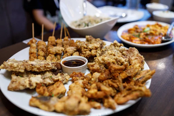 Variety Filipino Food Table Restaurant — Foto de Stock