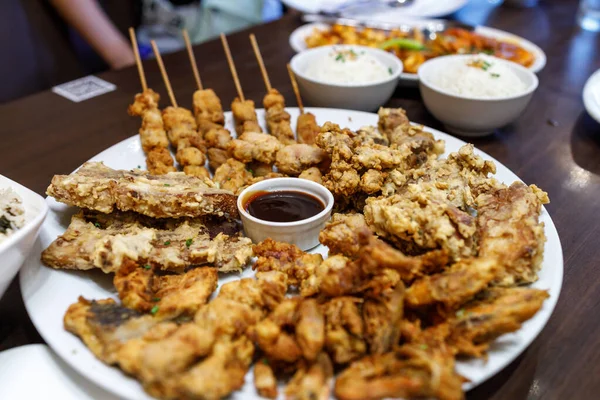 Variety Filipino Food Table Restaurant — Foto de Stock