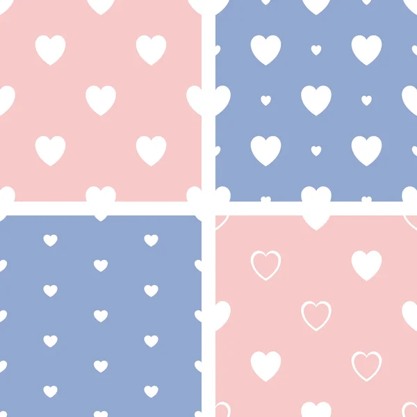 Set of four hearts pattern — Stock Vector