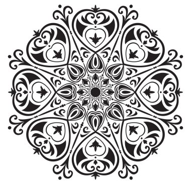 Siyah ve Beyaz dairesel desen yürekleri