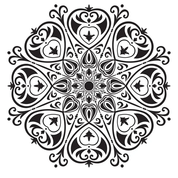 心を持つ黒と白の円形パターン — ストックベクタ