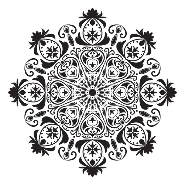 Padrão circular preto e branco ou mandala — Vetor de Stock