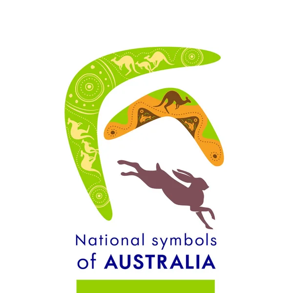 Vektor Illustration Symbol För Australien Bumerang Folk Aboriginal Vapen Realistisk — Stock vektor