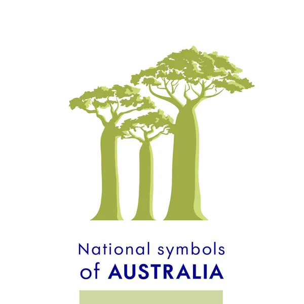 Εικονογράφηση Διάνυσμα Σύμβολο Της Αυστραλίας Δέντρο Μπουκάλι Ρεαλιστική Σιλουέτα Για — Διανυσματικό Αρχείο