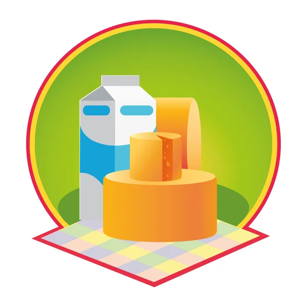 Vektör şablon etiketi süt ürünleri