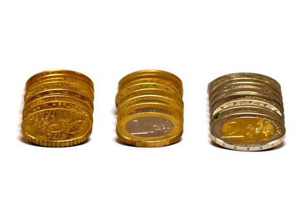 A trio of euro coins. — Stock Photo, Image