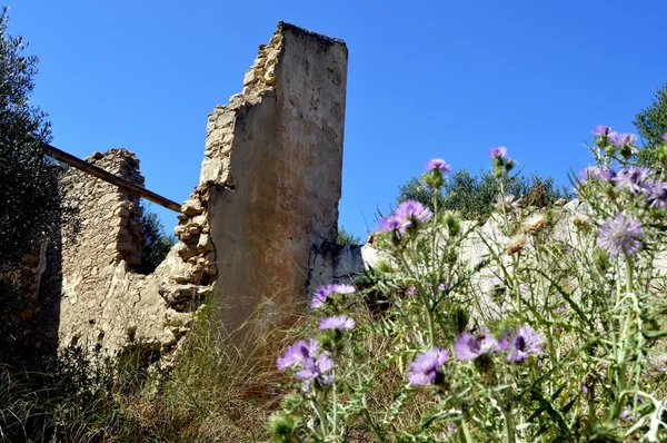 A house in ruin.