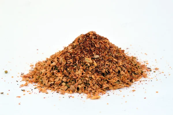 Mountain of spices with spaghetti — Stock Photo, Image