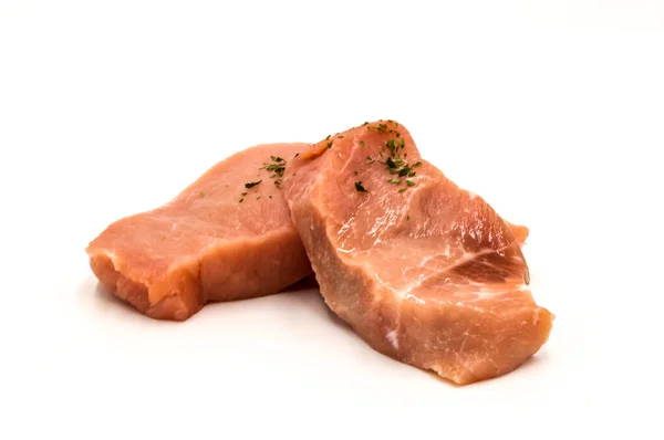 Fresh Pork Deus Mignonettes White Background — Stock Photo, Image