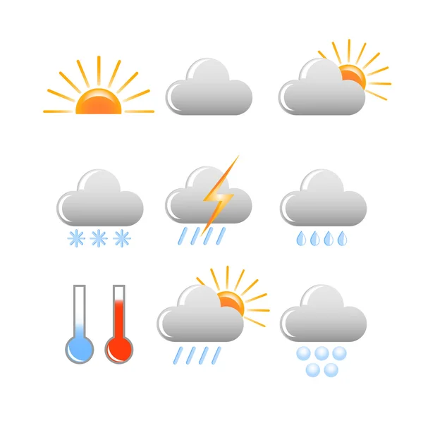 Icônes de prévisions météorologiques — Image vectorielle