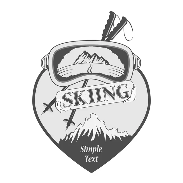 Icono Esquí y snowboard Club — Vector de stock