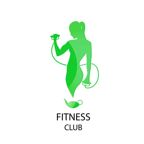 Green icon fitness club — Stock Vector