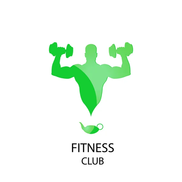Fitness club green icon — Stock Vector