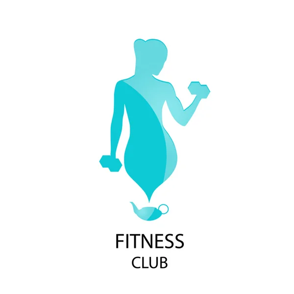 Club de fitness icono azul — Archivo Imágenes Vectoriales