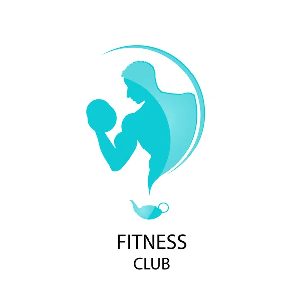 Fitness club ícone azul —  Vetores de Stock