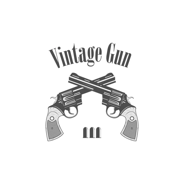 Revólveres de pistolas en estilo vintage - ilustración vectorial — Archivo Imágenes Vectoriales