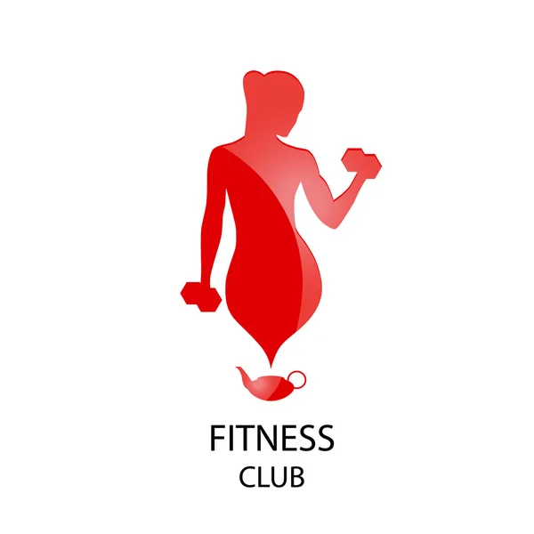 Club de fitness icône rouge — Image vectorielle