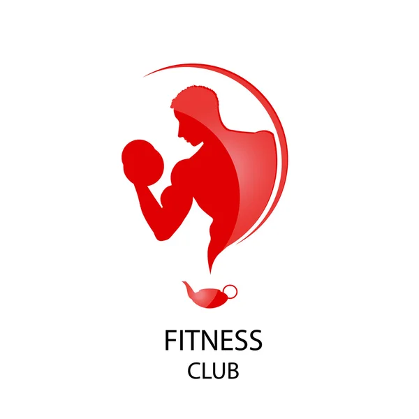 Fitness kulübü kırmızı simge — Stok Vektör