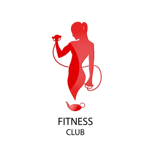 Fitness club ícone vermelho —  Vetores de Stock