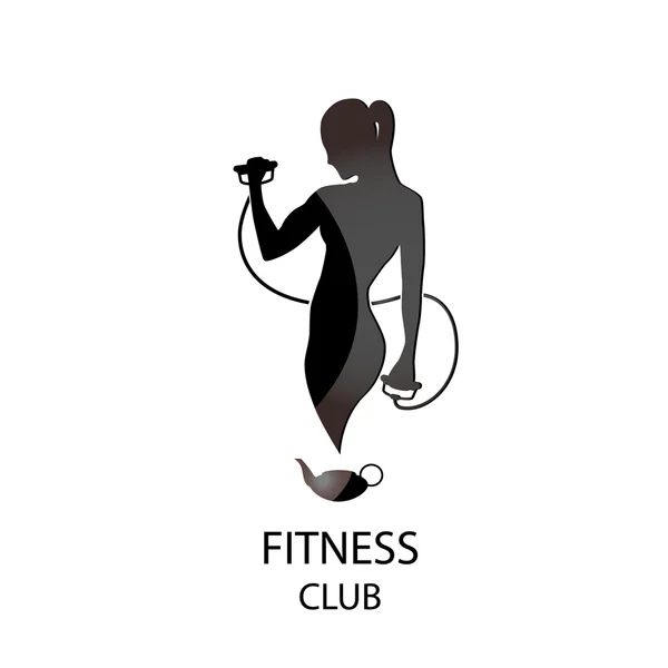 Club de fitness icône noire — Image vectorielle