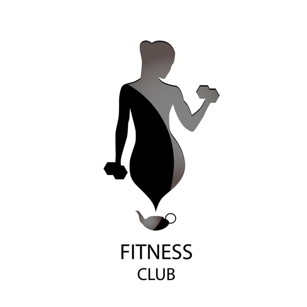 Club de fitness icono negro — Archivo Imágenes Vectoriales