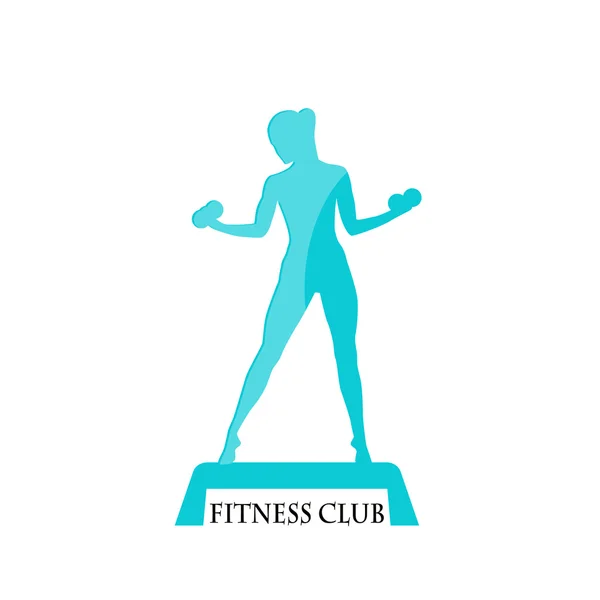 Fitness club ícone azul —  Vetores de Stock