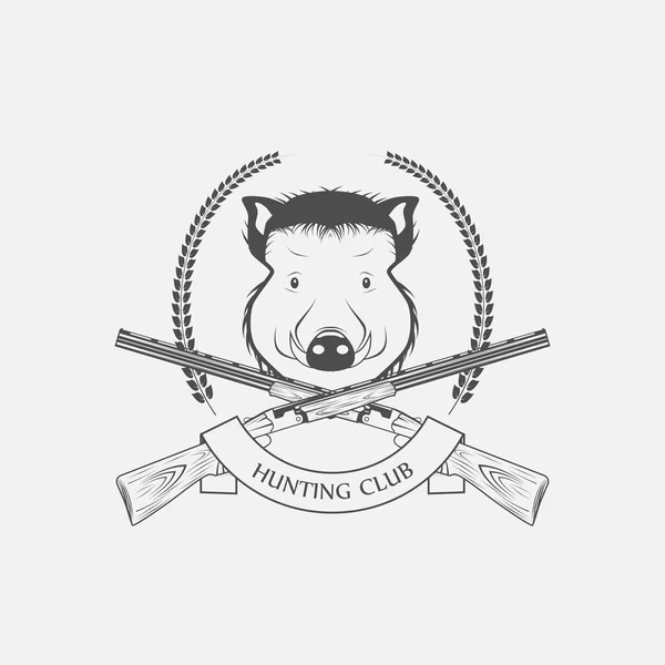 Guns and hunting boar Club — Stock Vector