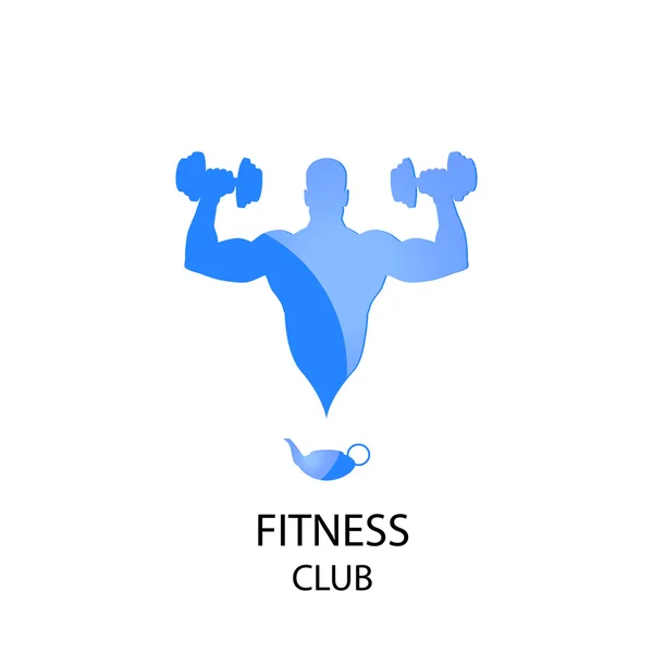 Club de fitness icono azul — Archivo Imágenes Vectoriales