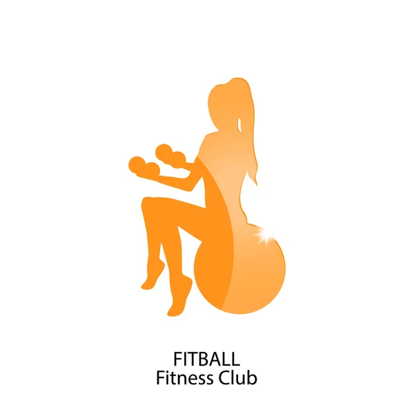 Fitness club pomarańczowy ikonę — Wektor stockowy