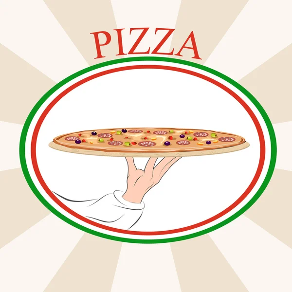Pizza klasszikus tálca — Stock Vector