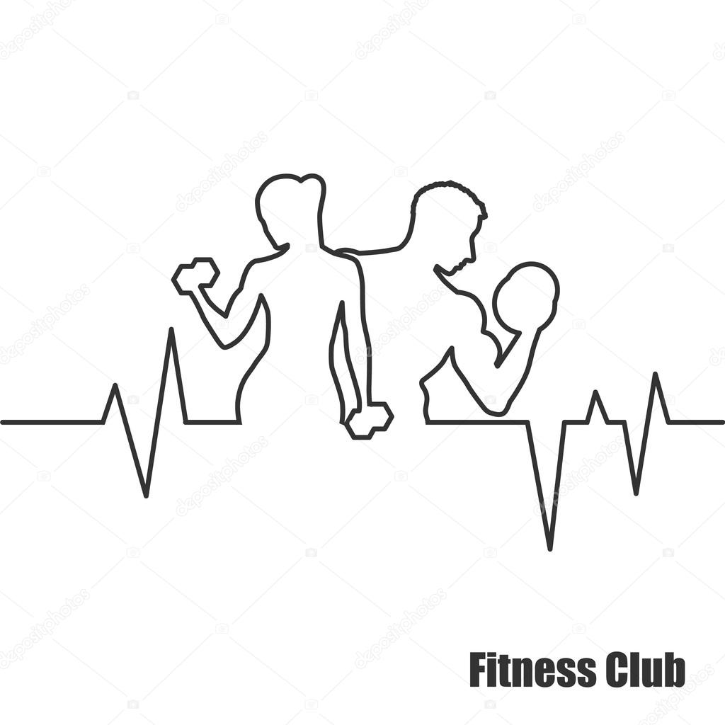 Fitness Center logo, label, icon - vector illustration