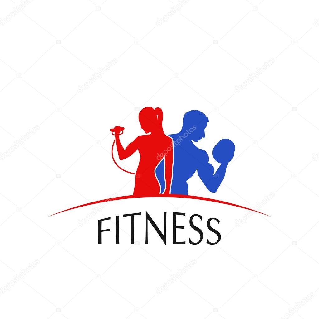 Fitness Center logo, label, icon - vector illustration