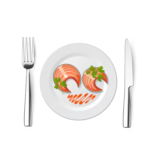 Çatal balık bıçağı — Stok Vektör