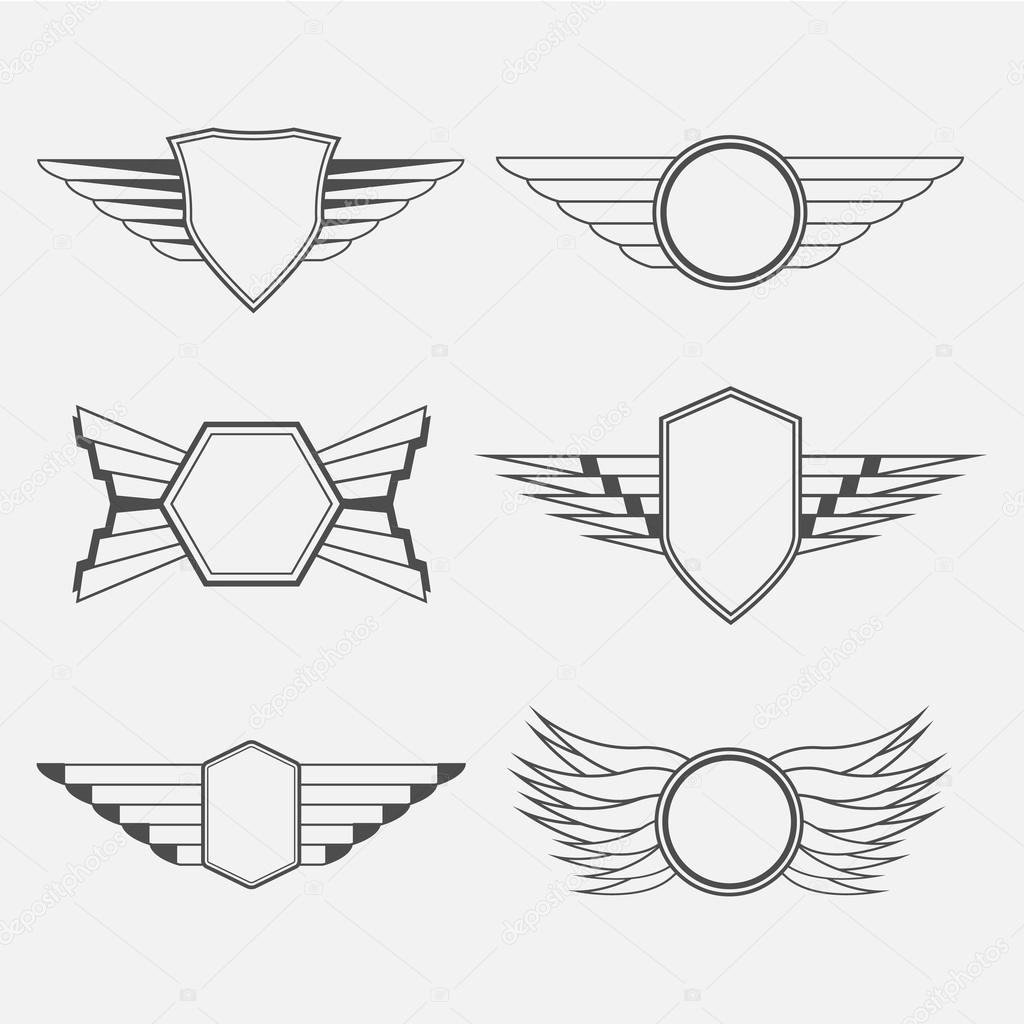 Retro Vintage Logotypes with wings
