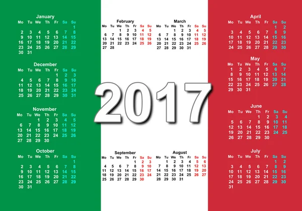 Italský kalendář 2017 — Stock fotografie