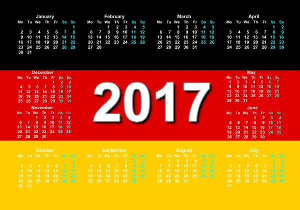 Calendario tedesco 2017 — Foto Stock