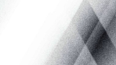 Siyah, beyaz ve gri renkli bulanık dokuya ve geometrik şekillere sahip modern, yüksek kontrastlı soyut bir arka plan.