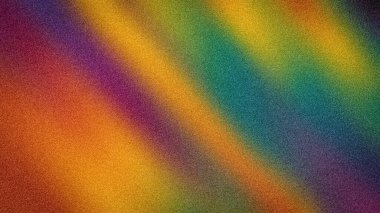 Kırmızı, turuncu, sarı, yeşil ve mavi köşegen çizgilere sahip eşsiz bir kumlu dokuya sahip canlı ve modern bir arkaplan.