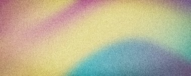 Pembe, mor, sarı, altın, yeşil, cyan ve mavi renkte parlak ve soyut bir gradyan. Modern dijital tasarım için mükemmel geniş arkaplan