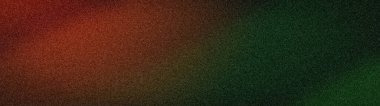 Abstract wide banner with a grainy texture featuring a vibrant blend of red, green, and dark forest tones. 4K blurred background for festive or modern designs