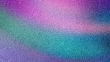 Mor, pembe, deniz mavisi ve mavinin bulanık gradyan rengine sahip soyut taneli 4K arkaplan. Modern tasarımlar ve afişler için yüksek kaliteli duvar kağıdı