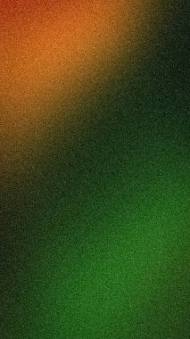 Turuncu, yeşil ve koyu siyah renkli parlak bir gradyan ile soyut kumlu arka plan. Modern pankartlar ve duvar kağıtları için mükemmel dikey bulanık bir doku