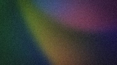 Koyu yeşil, mor, mavi ve kahverengi renklerin yumuşak bulanık geçişleriyle soyut 4K bulanık arkaplan yaratıcı tasarım için sinematik gürültü dokusu içerir