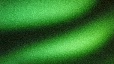 Gürültülü bir dokuya sahip koyu yeşil ve siyah dalgalarla soyut 4K gradyan arkaplan. Modern web tasarımı ve duvar kağıtları için karanlık atmosfer arkaplanı