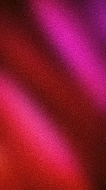 Modern ağ ve baskı için nostaljik lo-fi dokusuna sahip koyu kırmızı, mor ve mor renkli canlı bir gradyan içeren soyut dikey kumlu arkaplan