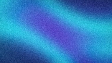 Cyan, Royal blue ve mor tonların yumuşak bulanık gradyanı içeren soyut 4K taneli arkaplan. Web ve yazdırma tasarımı için yüksek kaliteli desenli arkaplan