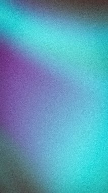 Mor, mor, morumsu, siyanür ve deniz mavisi yumuşak bulanık bir gradyanı olan soyut dikey kumlu arkaplan. Pankartlar ve gezici duvar kağıtları için son moda lo-fi ses dokusu