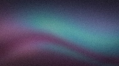 Yumuşak bulanık deniz mavisi dalgaları, turkuaz, mor ve erik içeren soyut 4K gradyan. Sinema web tasarımları için karamsar desenli arkaplan ideal