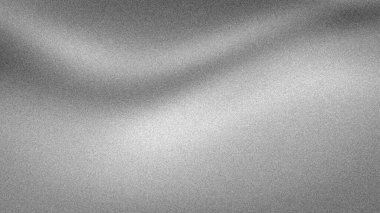 Tek renkli gümüş, gri ve beyaz dalgalarla donanımlı 4K gradyan arkaplan. Yüksek teknoloji afişleri için minimalist bulanık doku ideali